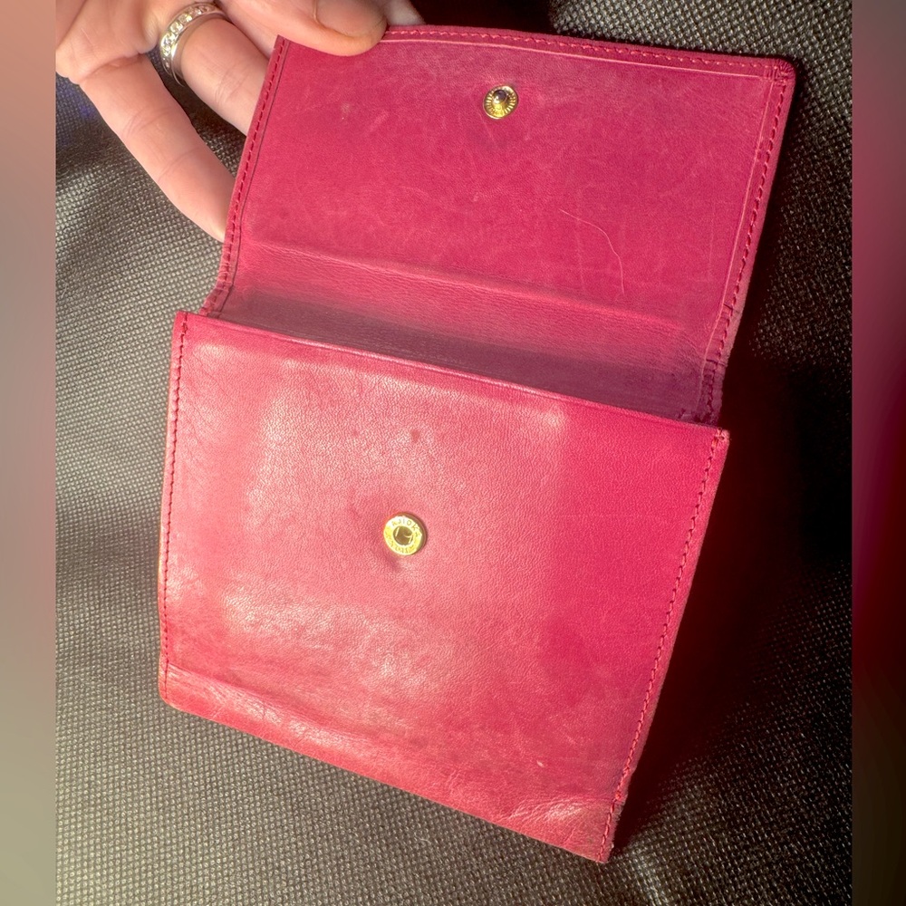Yves Saint Laurent Pink YSL Wallet Logo Bifold Rare Saint Laurent Vintage YSL - Picture 11 of 12